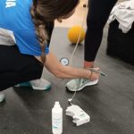 Fisioterapia de Hegalak con el ecografo previo a poner a poner bandas de restricción